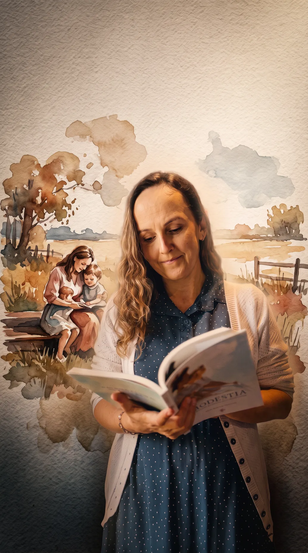 Déa lendo um livro com as crianças